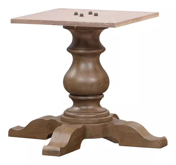 Americana Farmhouse Dusty Taupe and Brown 5 Piece Dining Set with Nailhead Trim