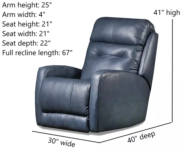 Bank Shot Horizon Leather Power Recliner with Power Headrest and USB Charging