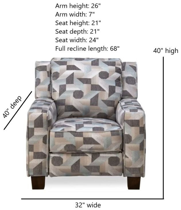 Primrose Hill Emporium Surf Power Recliner with USB Charging