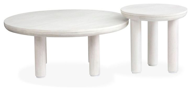 Sunset Cove Moonlight Pearl Round Nesting Cocktail Table