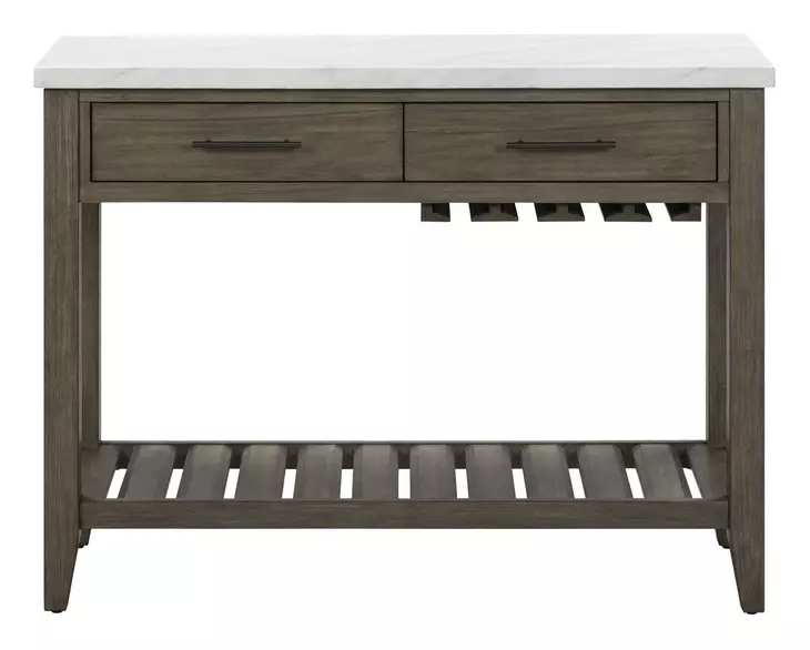 Edison Brownstone and White Marble Top Server