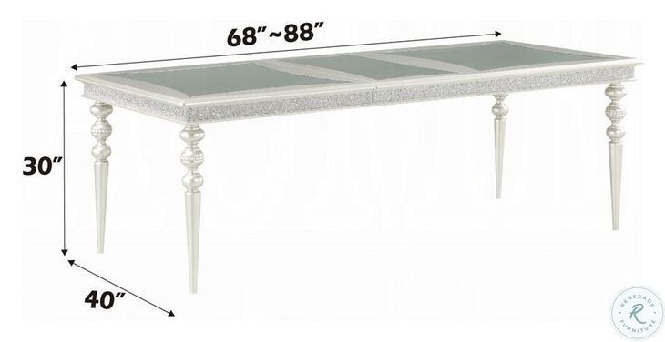 Maverick Platinum 88" Extendable Rectangular Dining Table