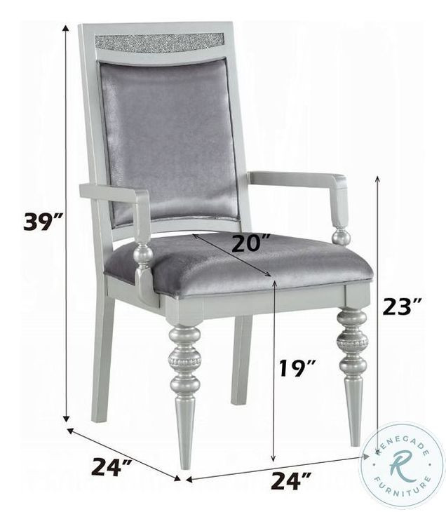 Maverick Fabric and Platinum Arm Chair Set of 2