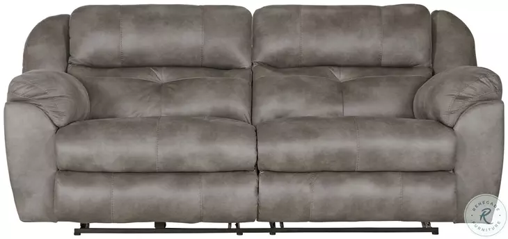 Ferrington Steel Lay Flat Power Reclining 90" Sofa With Power Headrest