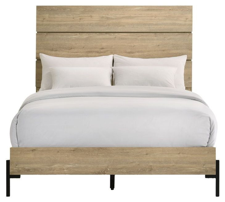 Newhall Vintage Oak Melamine Full Panel Bed