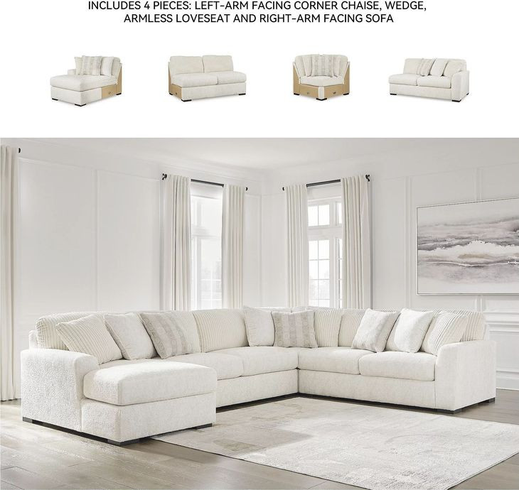 Chessington Ivory 4 Piece Sectional with LAF Chaise