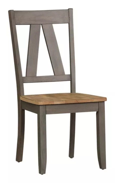Harvest Fields Gray and Sandstone 5 Piece Extendable Trestle Dining Set