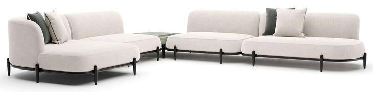 Madera Oatmeal 4 Piece Modular Large L Sectional with Pillows