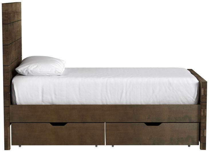Dovetail Taupe Twin Storage Panel Bed