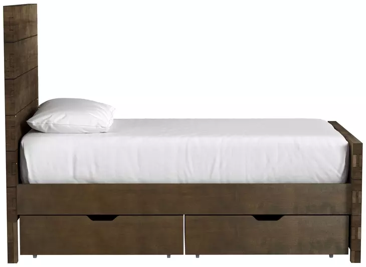 Dovetail Taupe Twin Panel Bed