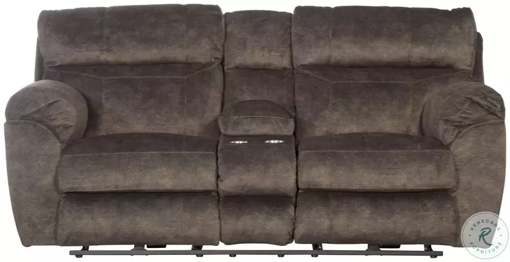 Sedona Mocha Lay Flat Power Reclining Console 86" Loveseat With Power Headrest