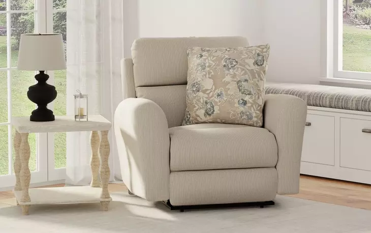 Chappy Linen Power Lay Flat Recliner