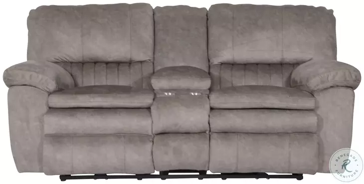 Reyes Graphite Lay Flat Power Reclining Console 82" Loveseat
