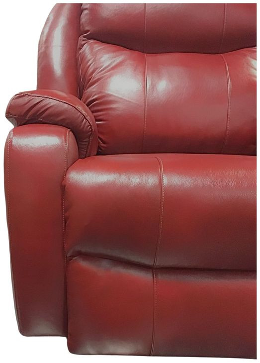 Hercules Crimson Leather Power Recliner with USB Charging