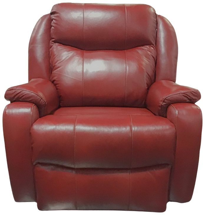 Hercules Crimson Leather Power Recliner with USB Charging