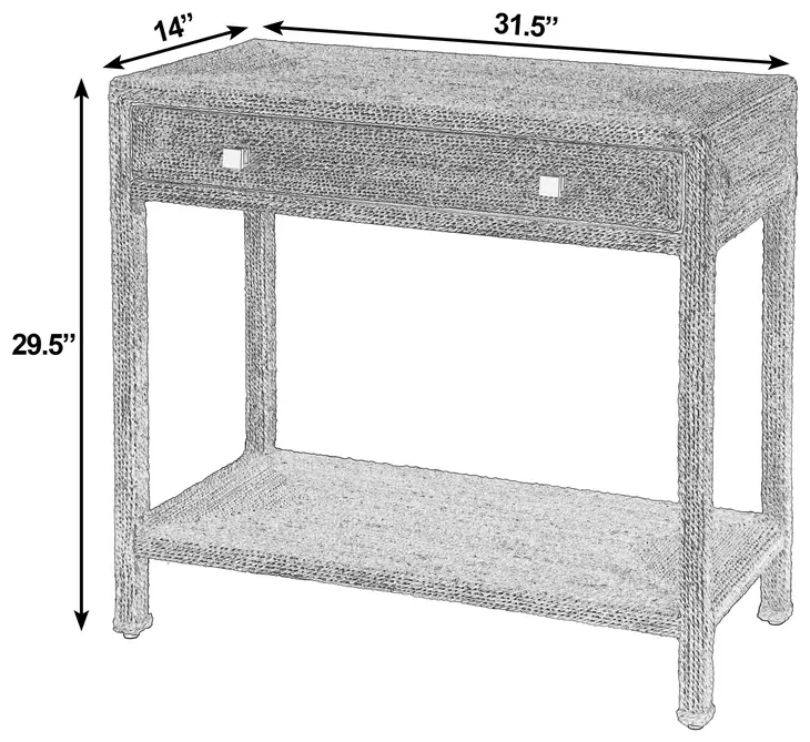 Como Natural Rectangular Console Table