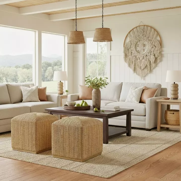 Como Natural Accent Stool