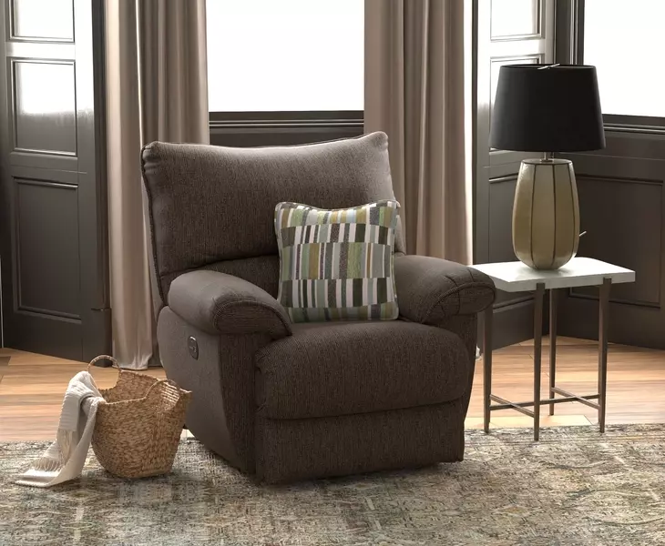 Lenny Chocolate Power Lay Flat Recliner From Catnapper Furniture