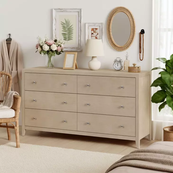 Dana Antique Taupe 6 Drawer Dresser