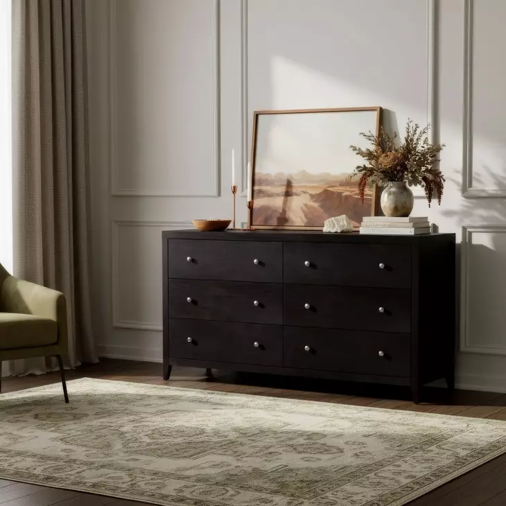 Dana Antique Coffee 6 Drawer Dresser