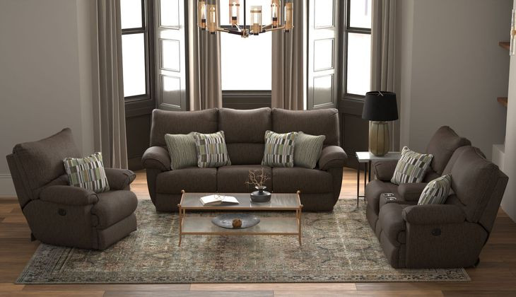 Lenny Chocolate Power Lay Flat Reclining Living Room Set