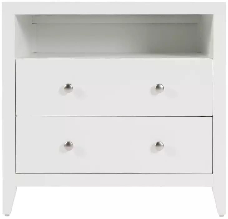 Dana Smooth White 2 Drawers Nightstand