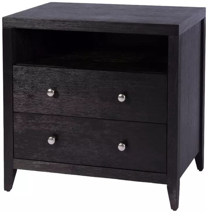 Dana Antique Coffee 2 Drawers Nightstand with Top Shelf