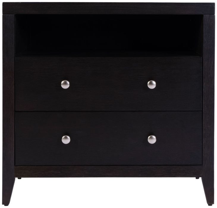 Dana Antique Coffee 2 Drawers Nightstand with Top Shelf