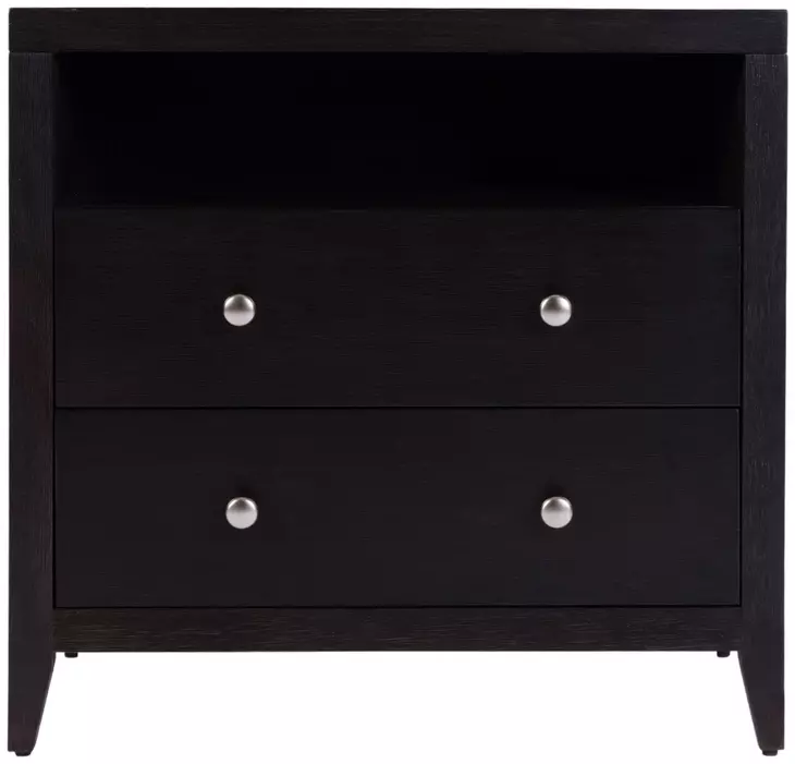 Dana Antique Coffee 2 Drawers Nightstand with Top Shelf