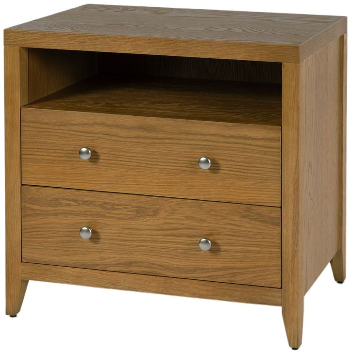 Dana Natural 2 Drawers Nightstand with Top Shelf