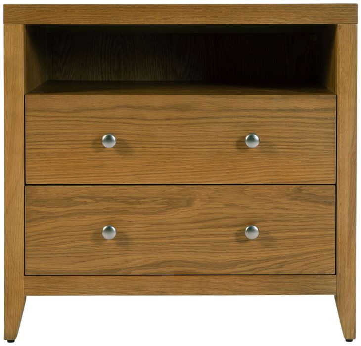 Dana Natural 2 Drawers Nightstand with Top Shelf