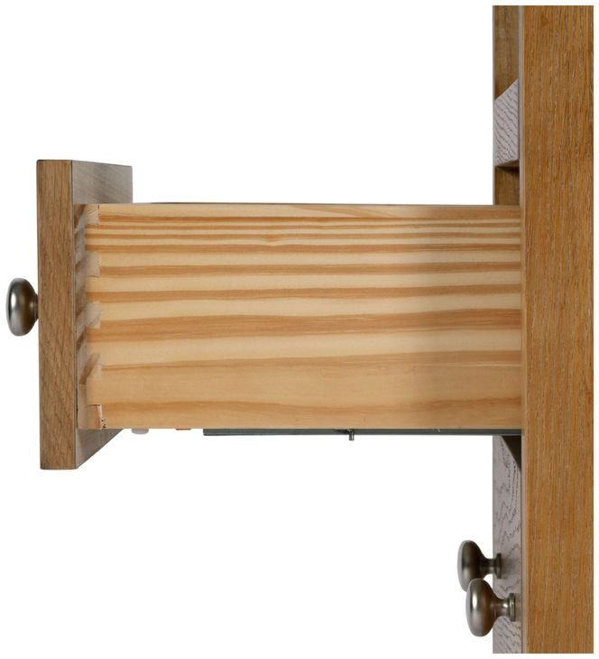 Dana Natural 2 Drawers Nightstand with Top Shelf