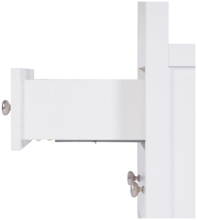 Dana Smooth White 2 Drawers Nightstand with Top Shelf