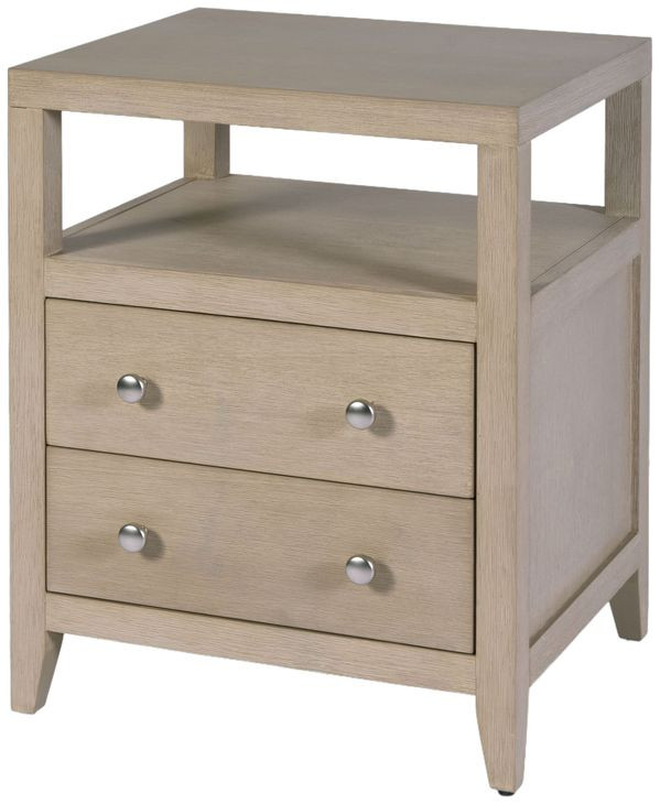 Dana Antique Taupe 2 Drawers Nightstand with Top Shelf