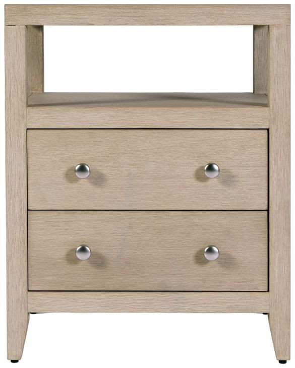 Dana Antique Taupe 2 Drawers Nightstand with Top Shelf