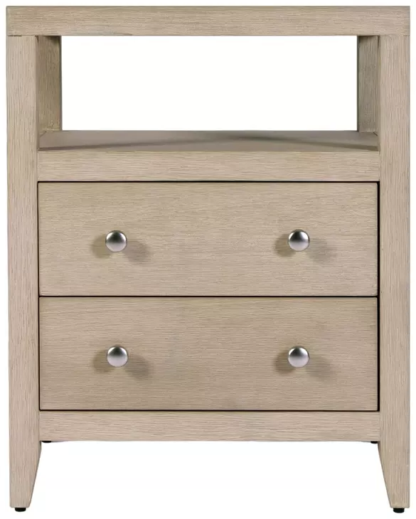 Dana Antique Taupe 2 Drawers Nightstand with Top Shelf