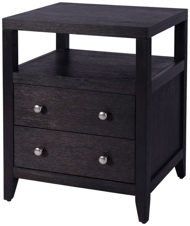 Dana Antique Coffee 2 Drawers Nightstand