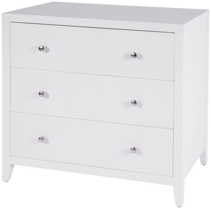 Dana Smooth White 3 Drawers Chest
