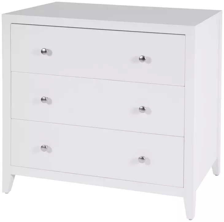 Dana Smooth White 3 Drawers Chest