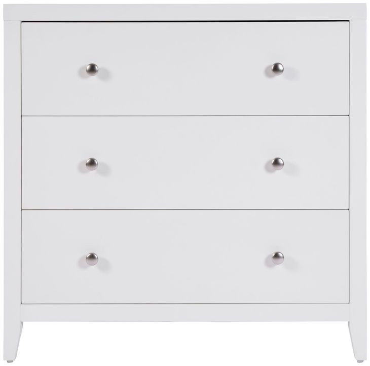 Dana Smooth White 3 Drawers Chest