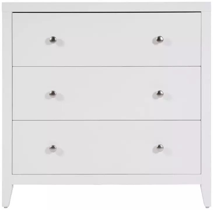 Dana Smooth White 3 Drawers Chest