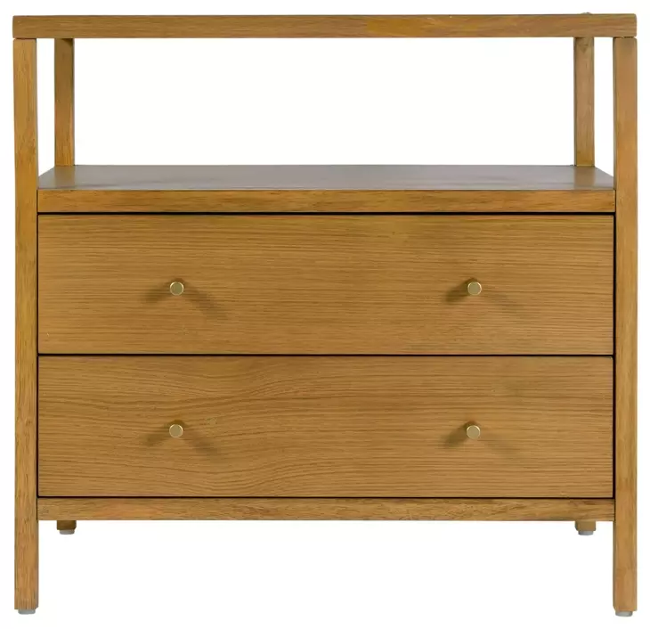 Mendel Light Oak 2 Drawer Open Nightstand