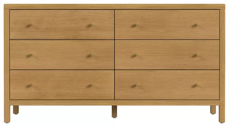 Mendel Light Oak 6 Drawer Dresser