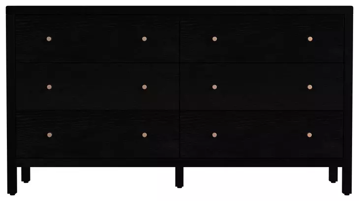 Mendel Black 6 Drawer Dresser
