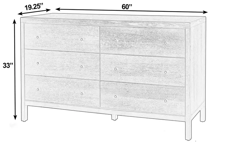 Mendel Black 6 Drawer Dresser