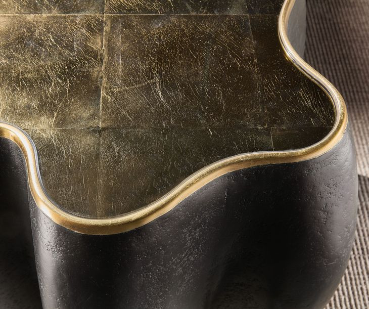 Melange Black and Gold Free Form End Table