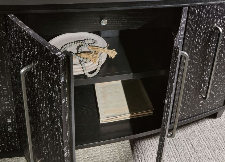 Melange Black 4 Door Credenza