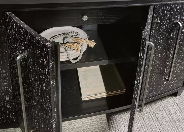 Melange Black 4 Door Credenza