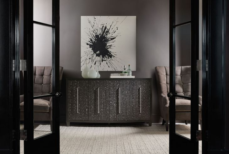 Melange Black 4 Door Credenza