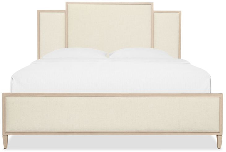 Melange Beige Upholstered Queen Panel Bed